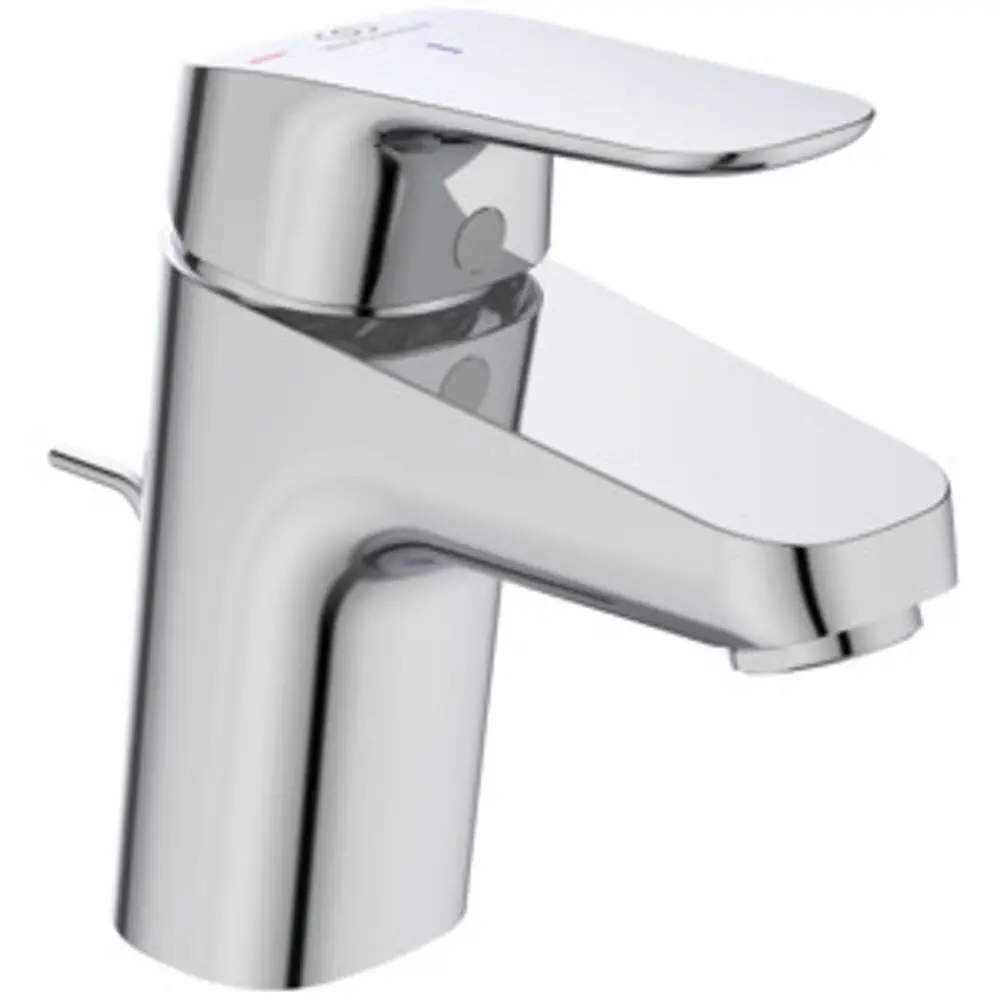 Waschtischarmatur in verchromtem Finish von Ideal Standard. Mit Hebel für Wassersteuerung und Auslauf. Design für moderne Badezimmergestaltung.